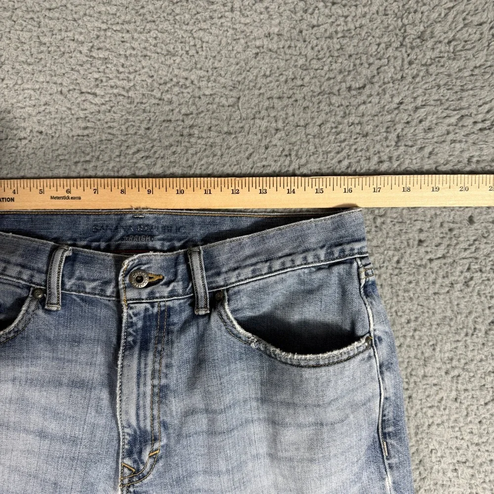 Banana Republic Indigo Straight‎ Jeans Mens 33x34 Light Wash Blue Cotton